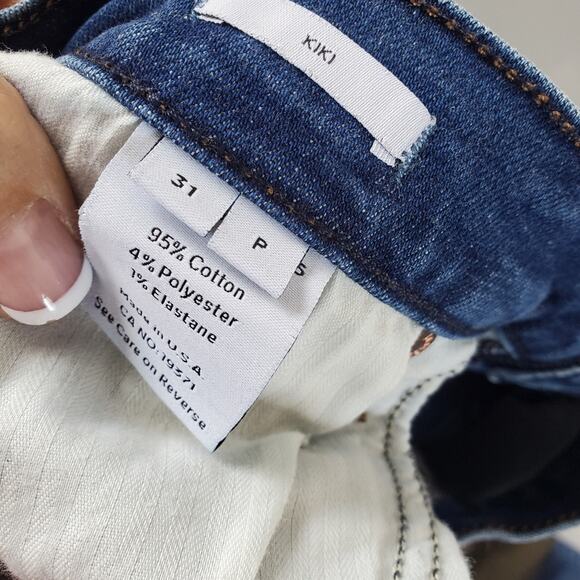 James Jeans Freedom Fringe-Accent Kiki jeans Cropped Dark Wash stretchy Size 31 - Picture 4 of 10